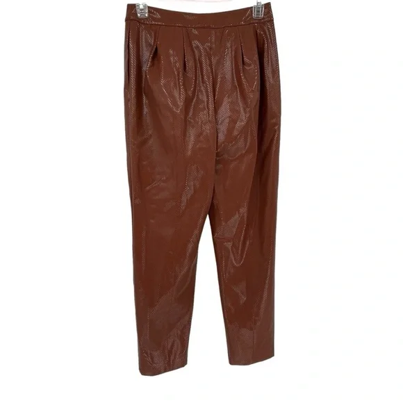 Camila Coelho Filomena Pant in Cognac size Large Women’s Faux Leather Lined - Picture 4 of 13